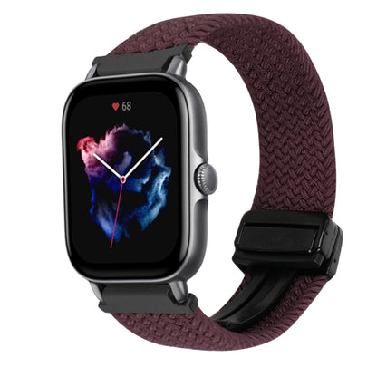 For Amazfit GTS 3 Magnetic Buckle 20mm Braided Watch Band(Crimson Cherry) by bashfashion
