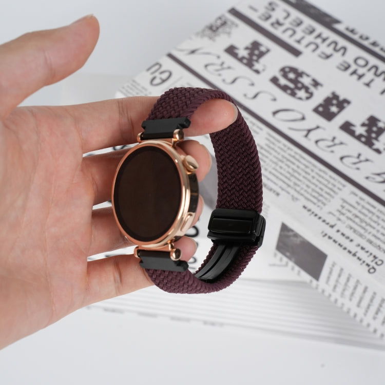 For Amazfit GTS 3 Magnetic Buckle 20mm Braided Watch Band(Crimson Cherry) by bashfashion