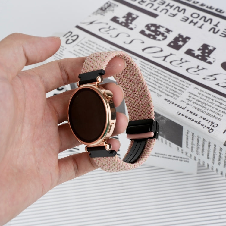 For Amazfit GTS 3 Magnetic Buckle 20mm Braided Watch Band(Starlight Pink) by bashfashion