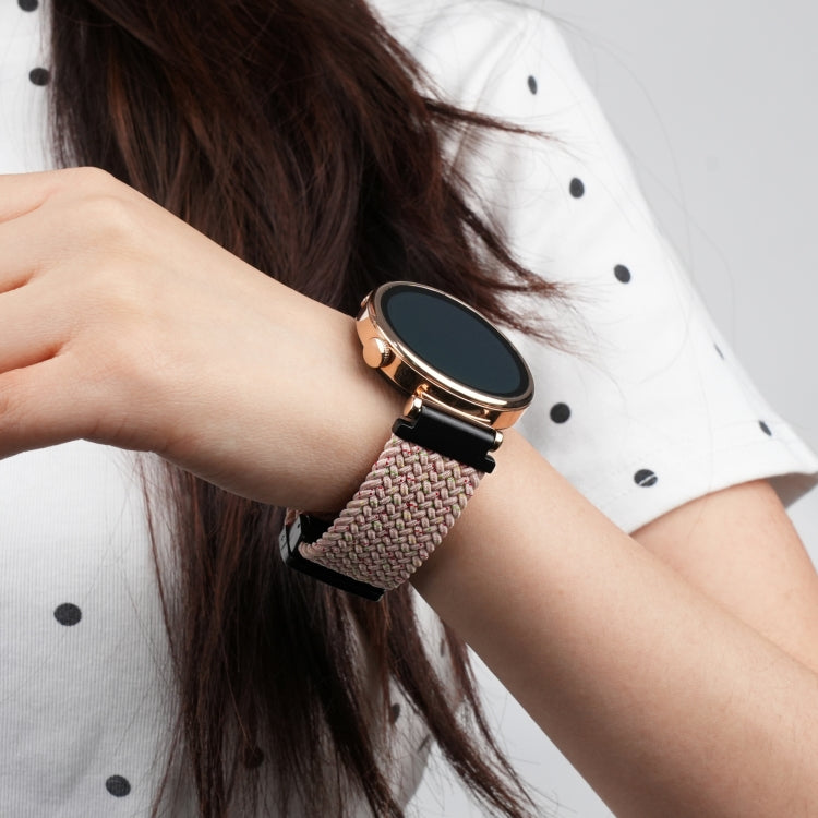 For Amazfit GTS 3 Magnetic Buckle 20mm Braided Watch Band(Starlight Pink) by bashfashion