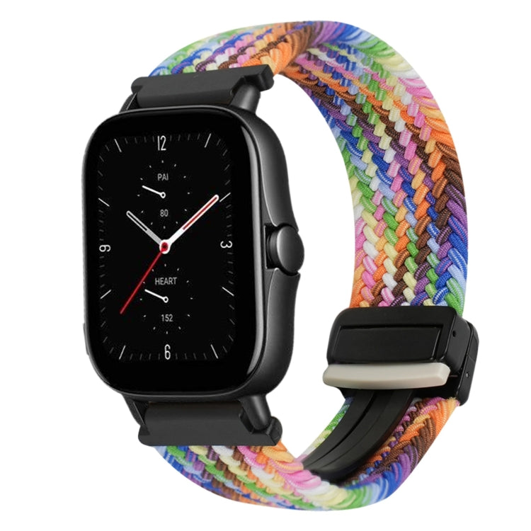 For Amazfit GTS 2e Magnetic Buckle 20mm Braided Watch Band(Colorful) by bashfashion