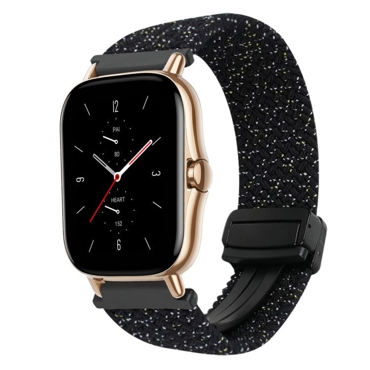 For Amazfit GTS 2 Magnetic Buckle 20mm Braided Watch Band(Stars Black) by bashfashion