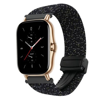 For Amazfit GTS 2 Magnetic Buckle 20mm Braided Watch Band(Stars Black) by bashfashion