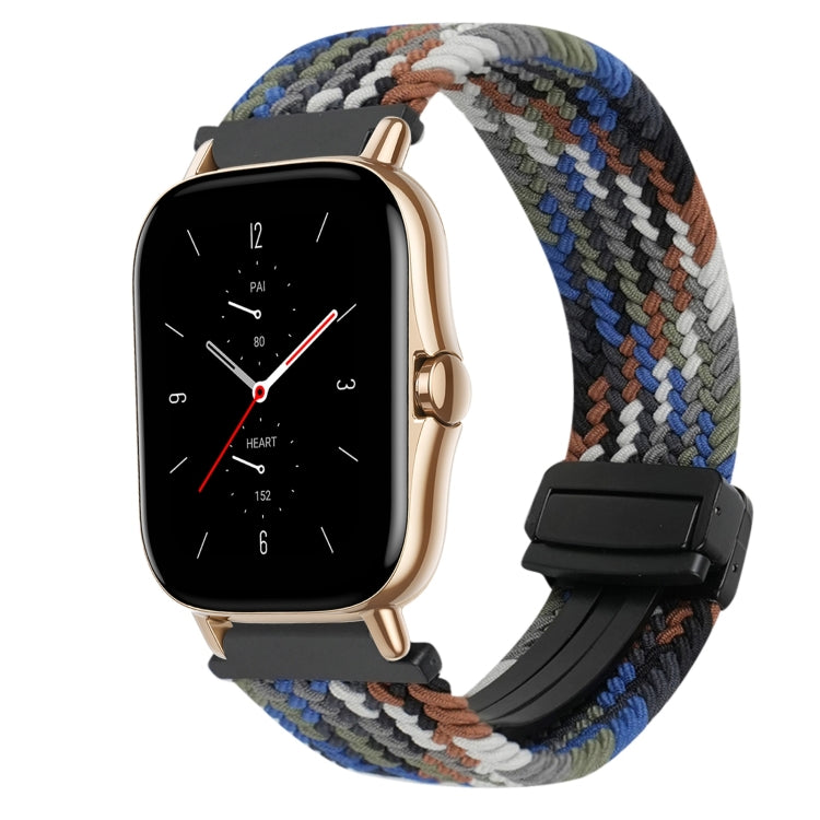 For Amazfit GTS 2 Magnetic Buckle 20mm Braided Watch Band(Denim Colorful) by bashfashion