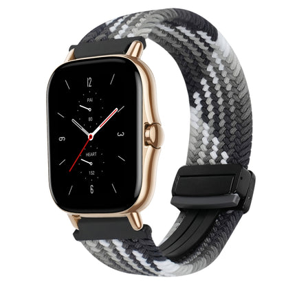 For Amazfit GTS 2 Magnetic Buckle 20mm Braided Watch Band(Z Dark Chocolate) by bashfashion