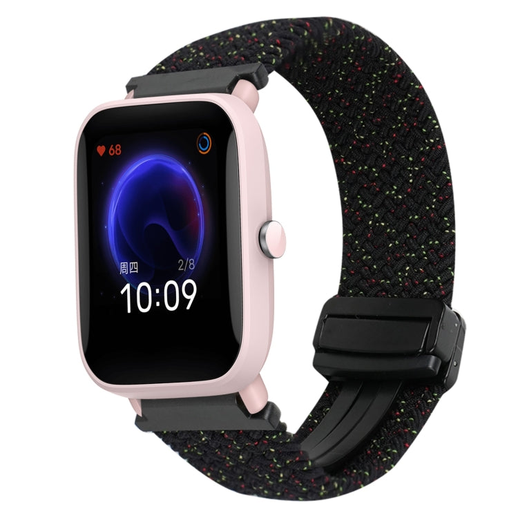 For Amazfit Pop Pro Magnetic Buckle 20mm Braided Watch Band(Starlight Black) by bashfashion