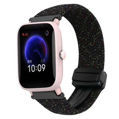 For Amazfit Pop Pro Magnetic Buckle 20mm Braided Watch Band(Starlight Black) by bashfashion