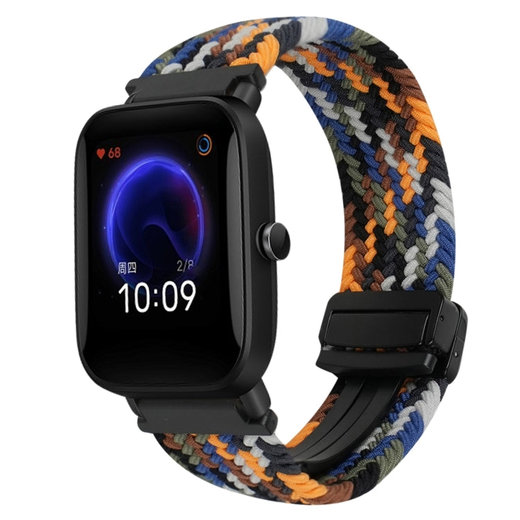 For Amazfit Pop Magnetic Buckle 20mm Braided Watch Band(Camouflage Colorful) by bashfashion