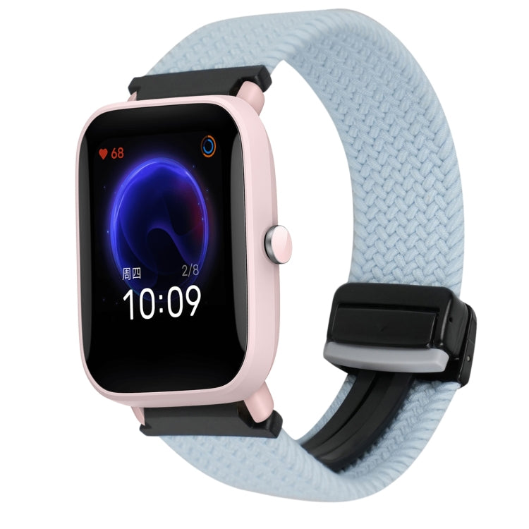 For Amazfit Bip U Magnetic Buckle 20mm Braided Watch Band(Blue) by bashfashion
