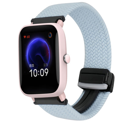 For Amazfit Bip U Magnetic Buckle 20mm Braided Watch Band(Blue) by bashfashion