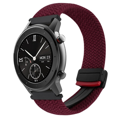 For Amazfit GTR 42mm Magnetic Buckle 20mm Braided Watch Band(Wine Red) by bashfashion