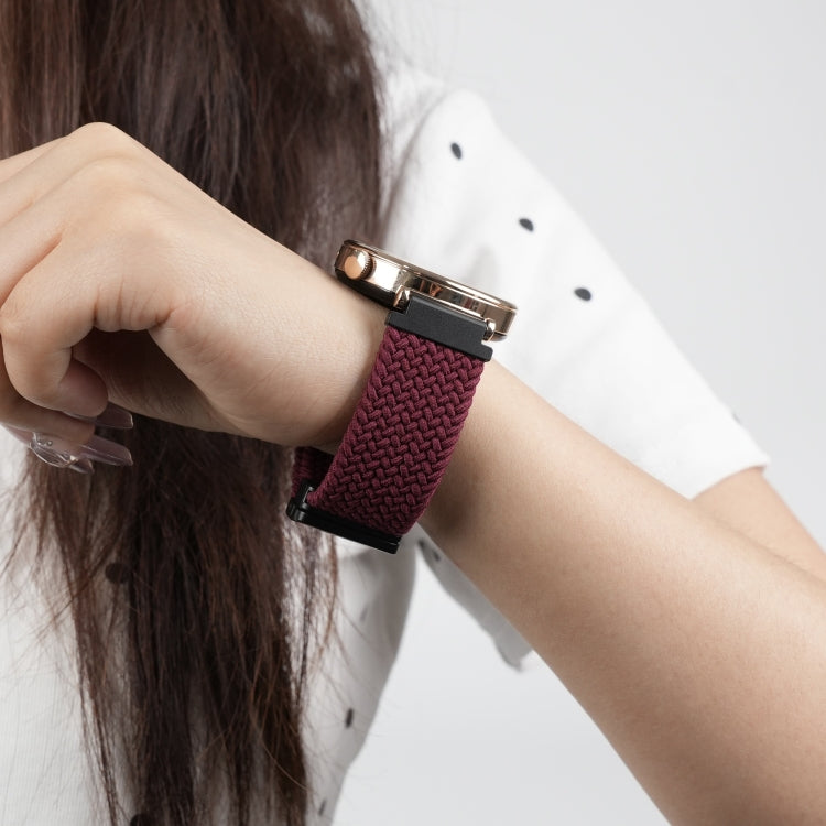 For Amazfit GTR 42mm Magnetic Buckle 20mm Braided Watch Band(Wine Red) by bashfashion