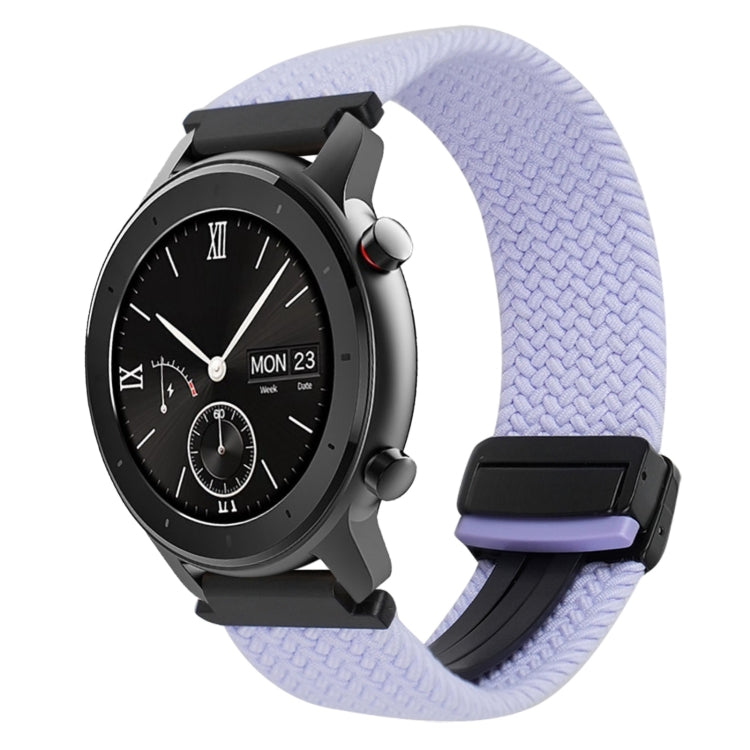 For Amazfit GTR 42mm Magnetic Buckle 20mm Braided Watch Band(Purple) by bashfashion