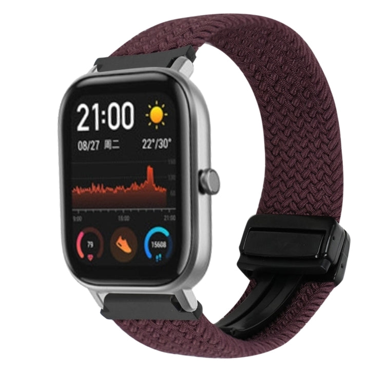 For Amazfit GTS Magnetic Buckle 20mm Braided Watch Band(Crimson Cherry) by bashfashion