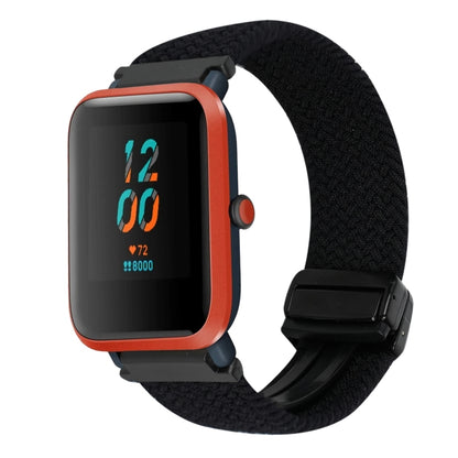 For Amazfit Bip Lite Magnetic Buckle 20mm Braided Watch Band(Black) by bashfashion
