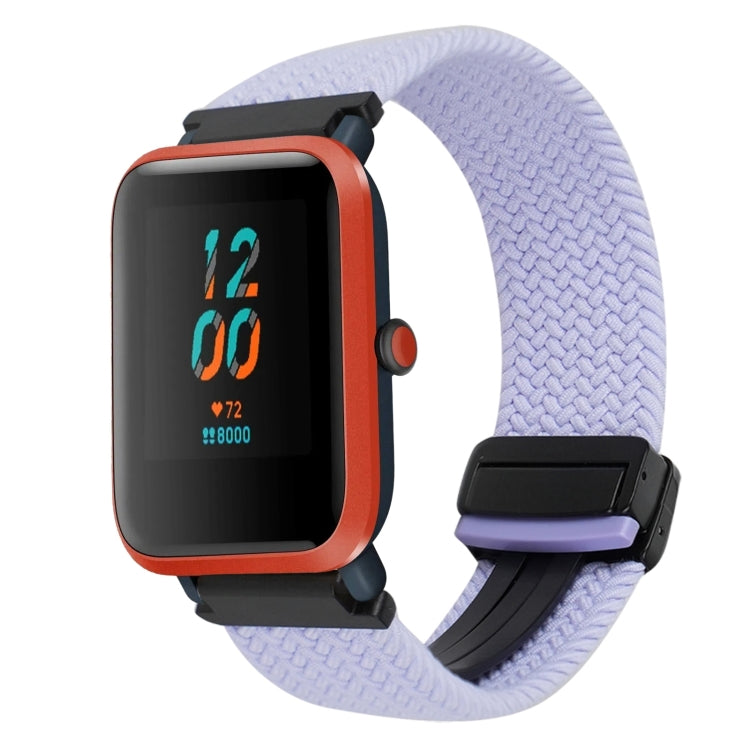 For Amazfit Bip Lite Magnetic Buckle 20mm Braided Watch Band(Purple) by bashfashion