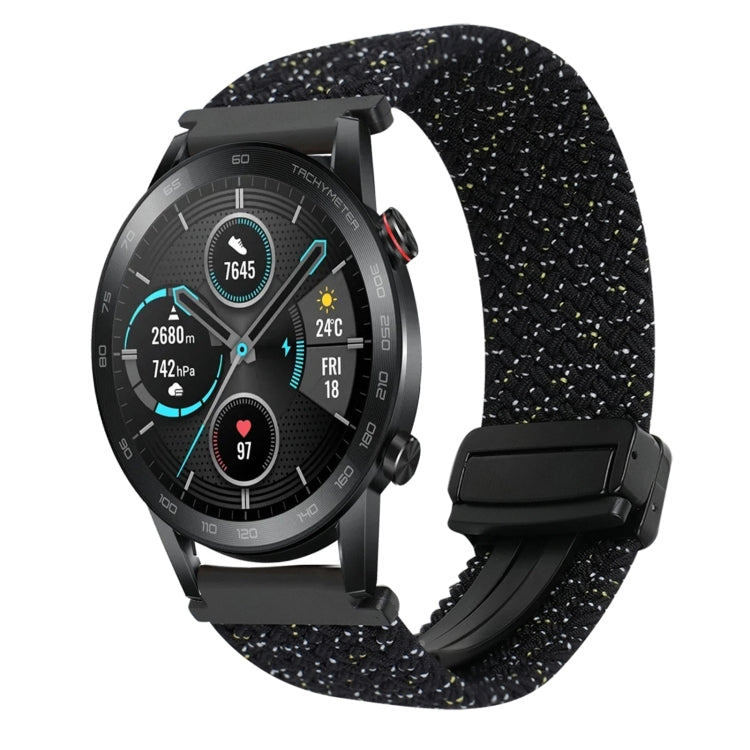 For Honor Magic Watch 2 42mm 20mm Magnetic Buckle Braided Watch Band(Stars Black) by bashfashion