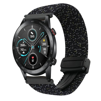 For Honor Magic Watch 2 42mm 20mm Magnetic Buckle Braided Watch Band(Stars Black) by bashfashion