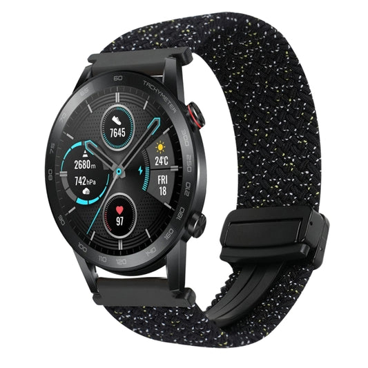 For Honor Magic Watch 2 42mm 20mm Magnetic Buckle Braided Watch Band(Stars Black) by bashfashion