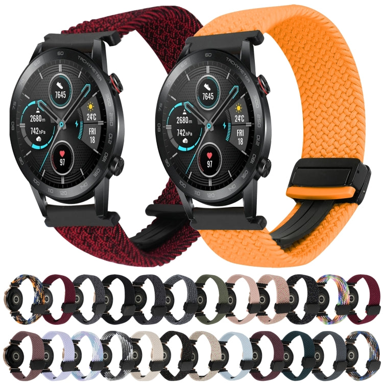 For Honor Magic Watch 2 42mm 20mm Magnetic Buckle Braided Watch Band(Stars Black) by bashfashion