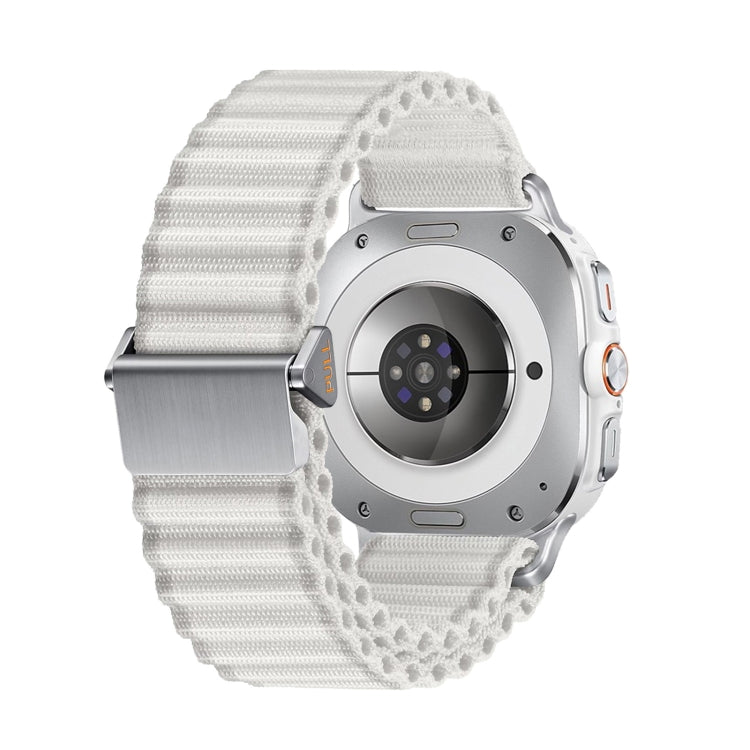 For Samsung Galaxy Watch Ultra 47mm Ocean Style Magnetic Buckle Braided Watch Band(White) by bashfashion