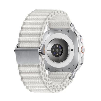 For Samsung Galaxy Watch Ultra 47mm Ocean Style Magnetic Buckle Braided Watch Band(White) by bashfashion