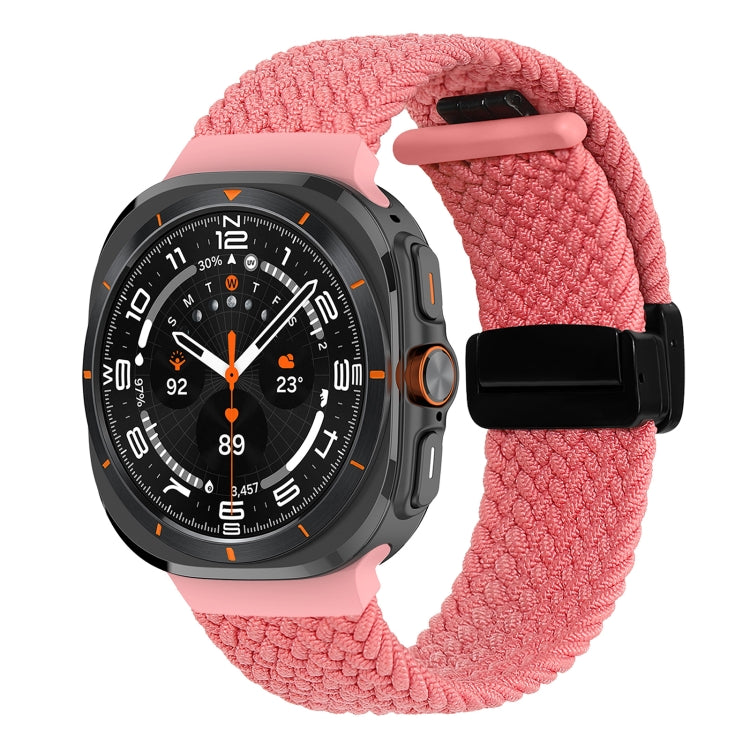 For Samsung Galaxy Watch Ultra 47mm Fold Magnetic Buckle Braided Watch Band(Pink) by bashfashion