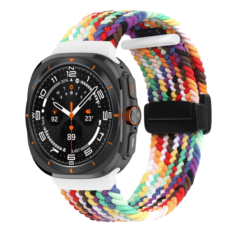 For Samsung Galaxy Watch Ultra 47mm Fold Magnetic Buckle Braided Watch Band(Rainbow) by bashfashion