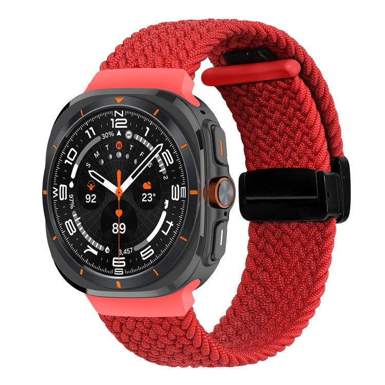 For Samsung Galaxy Watch Ultra 47mm Fold Magnetic Buckle Braided Watch Band(Red) by bashfashion