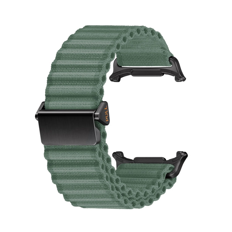 For Apple Watch Series 7 41mm Off Road Magnetic Buckle Braided Nylon Watch Band(Army Green) by bashfashion