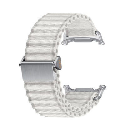 For Apple Watch Series 5 44mm Off Road Magnetic Buckle Braided Nylon Watch Band(White) by bashfashion