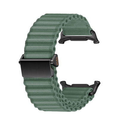 For Apple Watch Series 5 44mm Off Road Magnetic Buckle Braided Nylon Watch Band(Army Green) by bashfashion