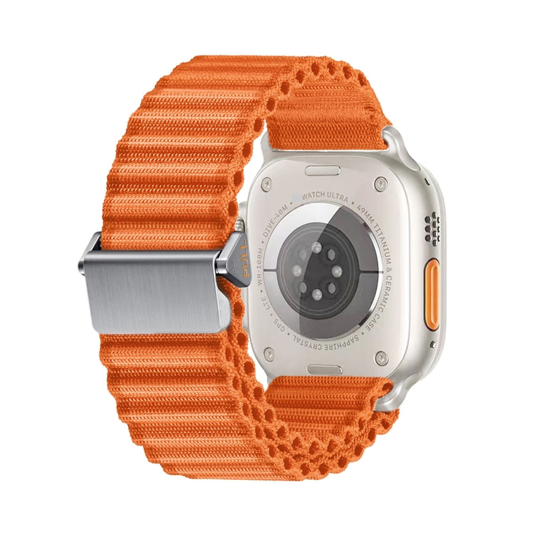 For Apple Watch Series 3 38mm Off Road Magnetic Buckle Braided Nylon Watch Band(Orange) by bashfashion