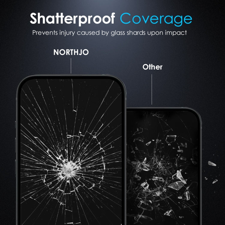 For iPhone 15 Pro Max NORTHJO Matte Silkscreen Anti-Fingerprint Tempered Glass Film by NORTHJO