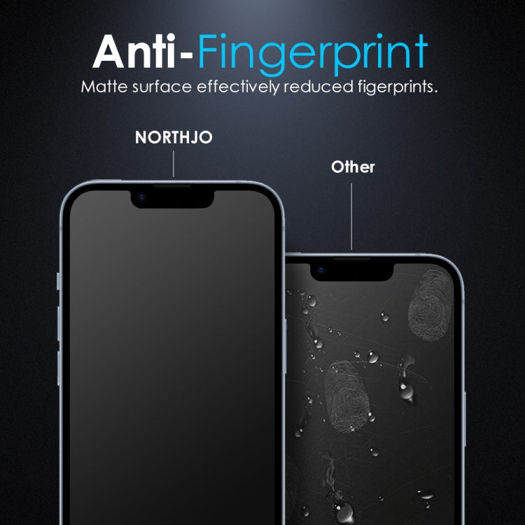 For iPhone 14 / 13 Pro / 13 NORTHJO Matte Silkscreen Anti-Fingerprint Tempered Glass Film by NORTHJO