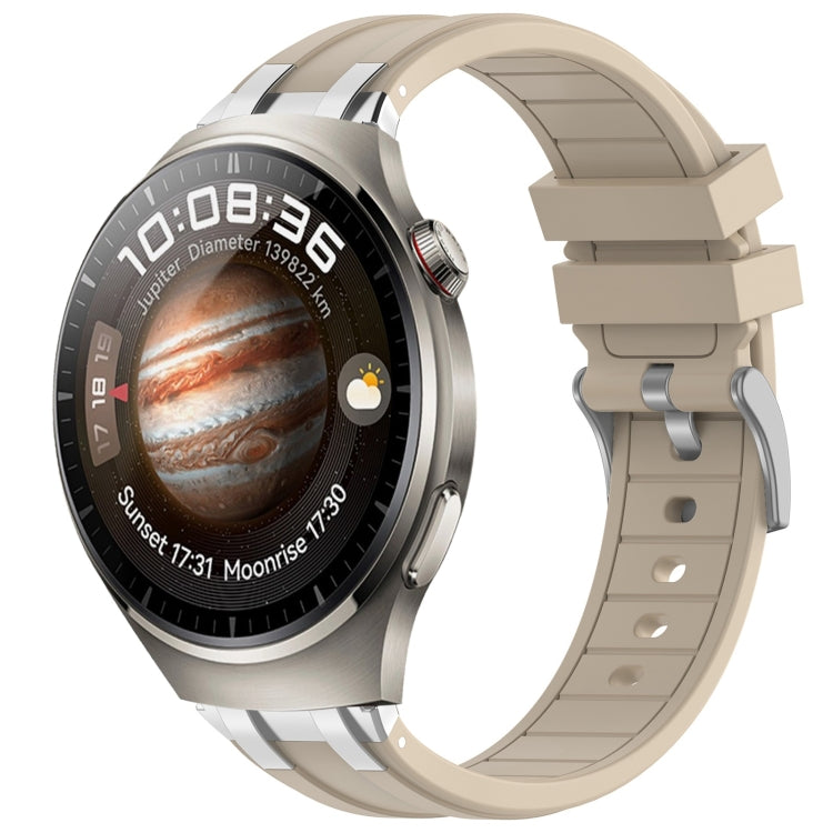 For Huawei Watch 4 22mm Quick Release Silver Buckle Royal Silicone Watch Band(Starlight) by bashfashion