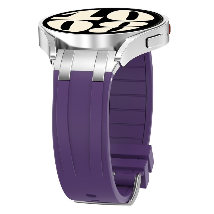 For Huawei Watch3 Pro 22mm Quick Release Silver Buckle Royal Silicone Watch Band(Purple) by bashfashion