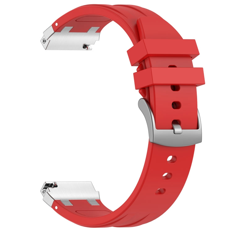 For Huawei Watch 3 22mm Quick Release Silver Buckle Royal Silicone Watch Band(Red) by bashfashion