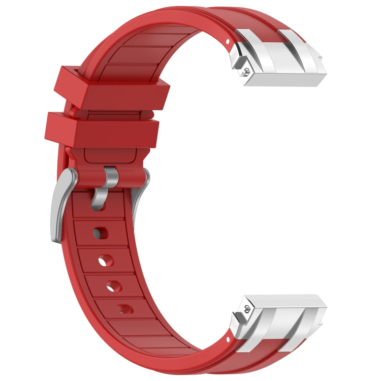 For Huawei Watch 3 22mm Quick Release Silver Buckle Royal Silicone Watch Band(Red) by bashfashion