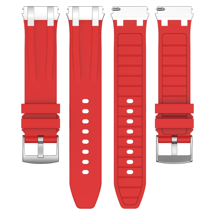 For Huawei Watch 3 22mm Quick Release Silver Buckle Royal Silicone Watch Band(Red) by bashfashion