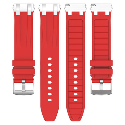 For Huawei Watch 3 22mm Quick Release Silver Buckle Royal Silicone Watch Band(Red) by bashfashion