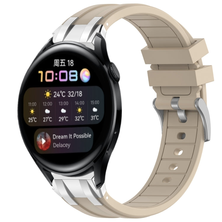 For Huawei Watch 3 22mm Quick Release Silver Buckle Royal Silicone Watch Band(Starlight) by bashfashion