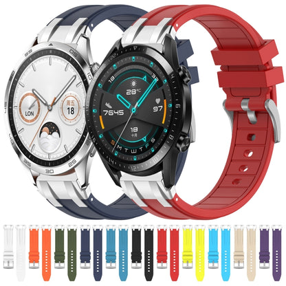 For Huawei Watch GT 22mm Quick Release Silver Buckle Royal Silicone Watch Band(Black) by bashfashion