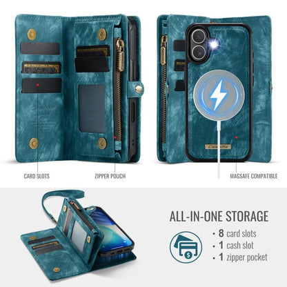 For iPhone 17 CaseMe 008 Detachable Multifunctional Leather Phone Case(Blue) by CaseMe