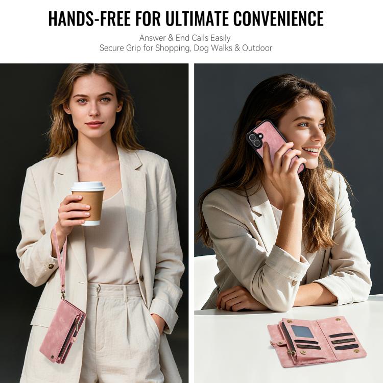 For iPhone 17 CaseMe 008 Detachable Multifunctional Leather Phone Case(Pink) by CaseMe