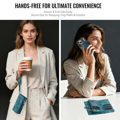 For iPhone 17 Pro CaseMe 008 Detachable Multifunctional Leather Phone Case(Blue) by CaseMe