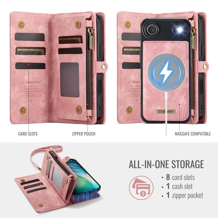 For iPhone Air CaseMe 008 Detachable Multifunctional Leather Phone Case(Pink) by CaseMe