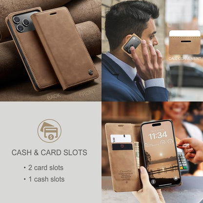 For iPhone 17 Pro CaseMe 013 Multifunctional Horizontal Flip Leather Phone Case(Brown) by CaseMe