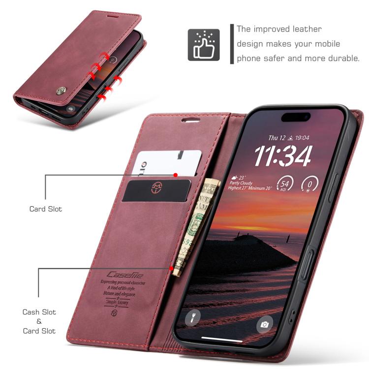 For iPhone 17 Pro Max CaseMe 013 Multifunctional Horizontal Flip Leather Phone Case(Red) by CaseMe