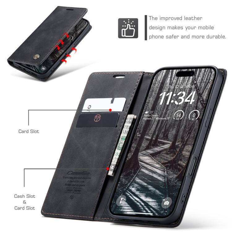 For iPhone 17 Pro Max CaseMe 013 Multifunctional Horizontal Flip Leather Phone Case(Black) by CaseMe